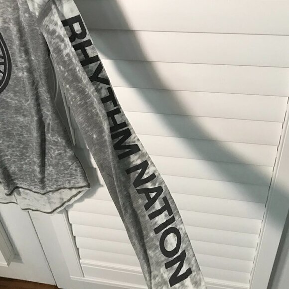 Soulcycle gray burn out long sleeve tee, S - Picture 2 of 6